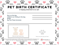 Pet Birth Certificate