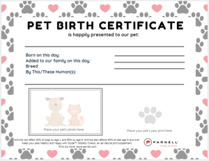 Your Pet Birth Certificate